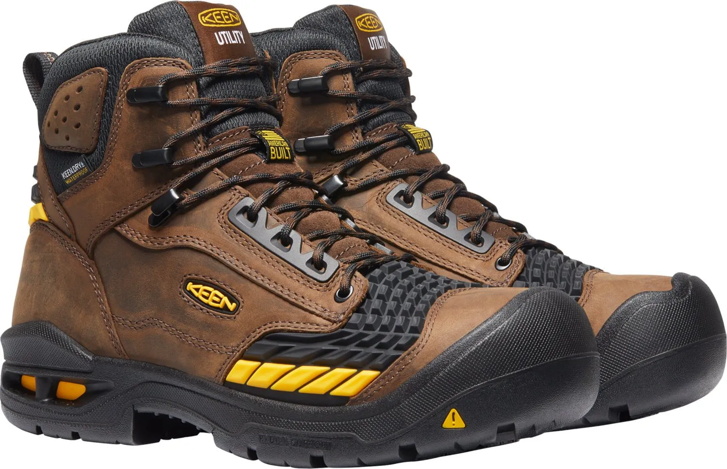 Keen Utility Mens Troy 6in KBF WP Dark Earth/Black Leather Work Boots