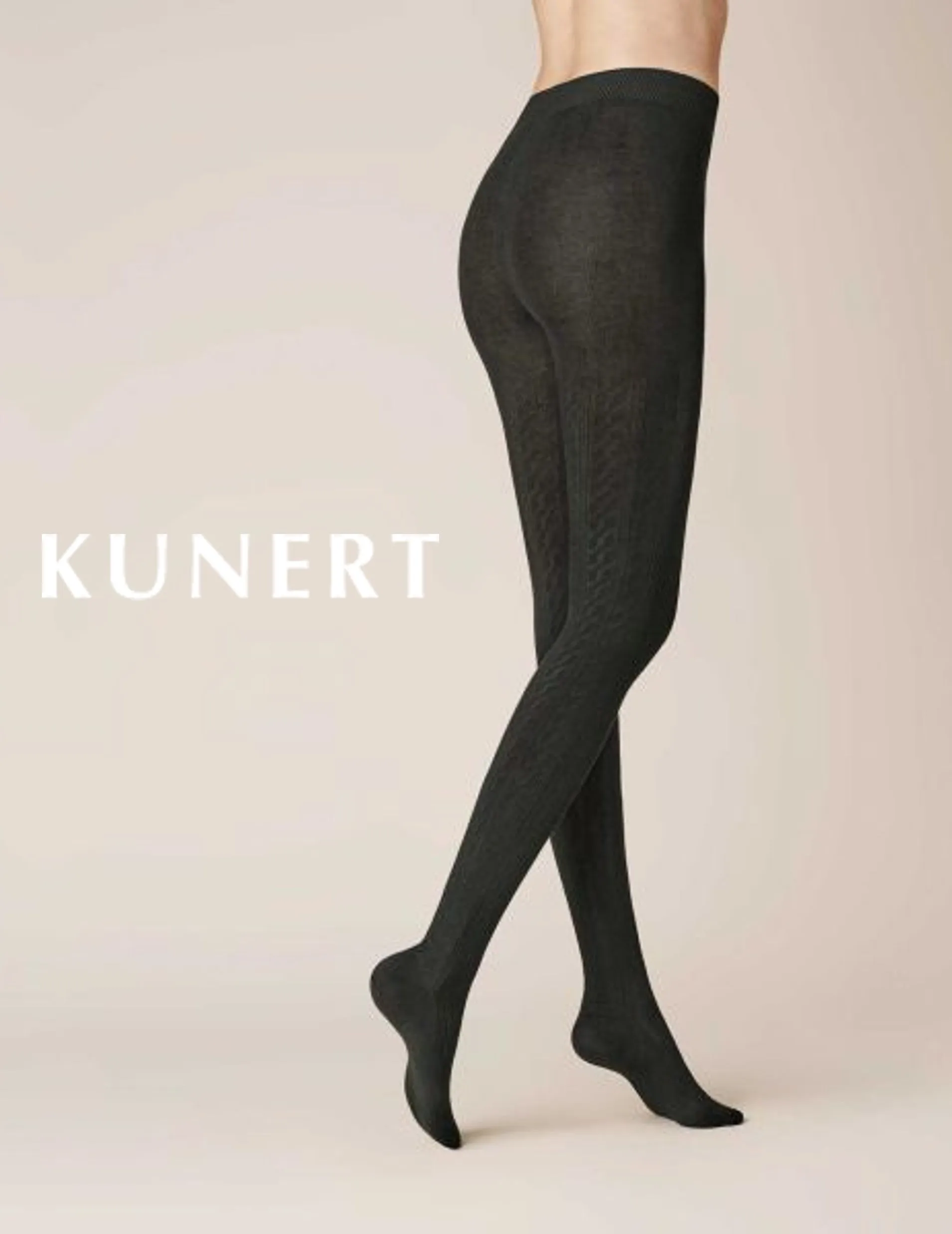 Kunert Winter Dreams Anthrazite Wool/Cotton Plait Tights 394300