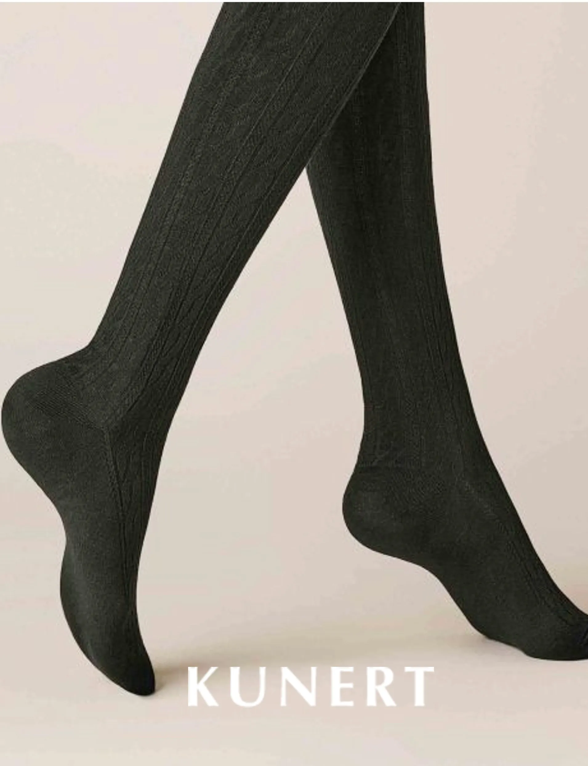 Kunert Winter Dreams Anthrazite Wool/Cotton Plait Tights 394300