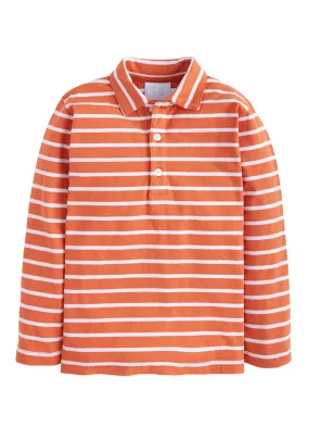 Long Sleeve Polo - Rust Stripe