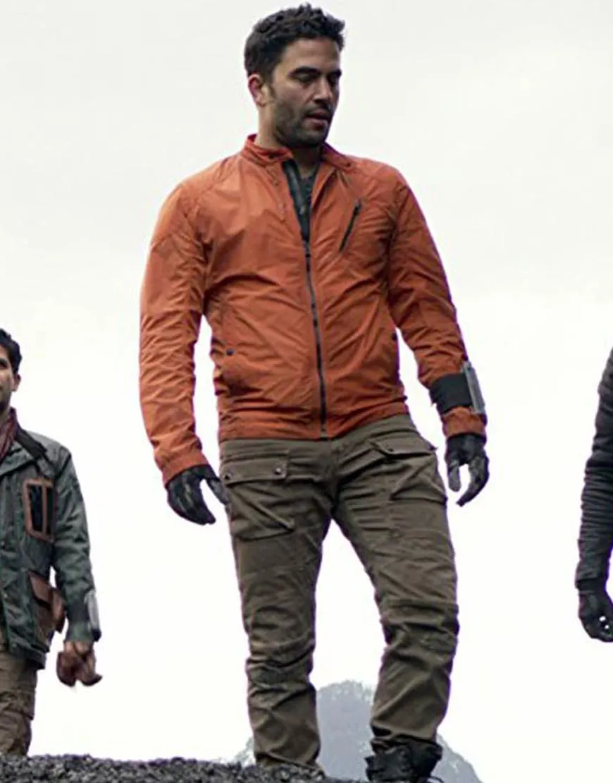 Lost In Space Ignacio Serricchio Jacket | Don West Orange Cotton Jacket