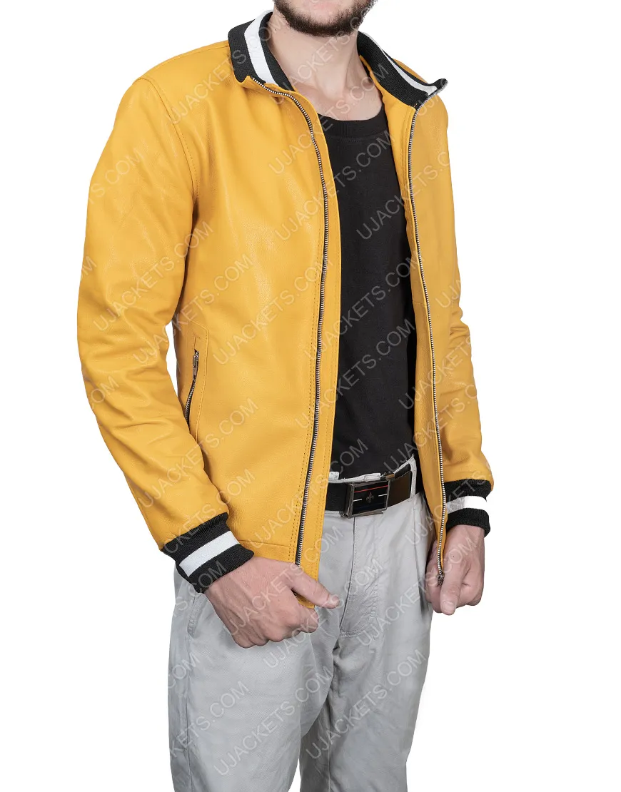 Love Victor Yellow Jacket | Michael Cimino Yellow Leather Jacket | 45% Off