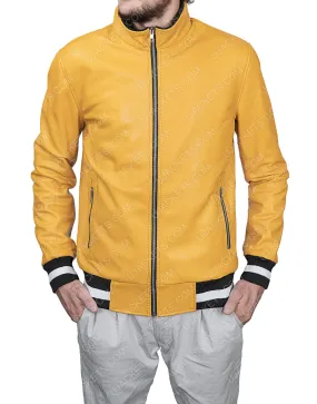 Love Victor Yellow Jacket | Michael Cimino Yellow Leather Jacket | 45% Off