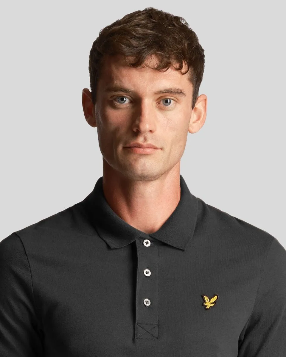 Lyle & Scott Plain Short Sleeve Polo Shirt Gunmetal