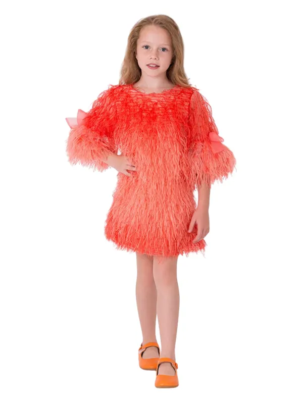 Mama Luma Dress Feather Coral