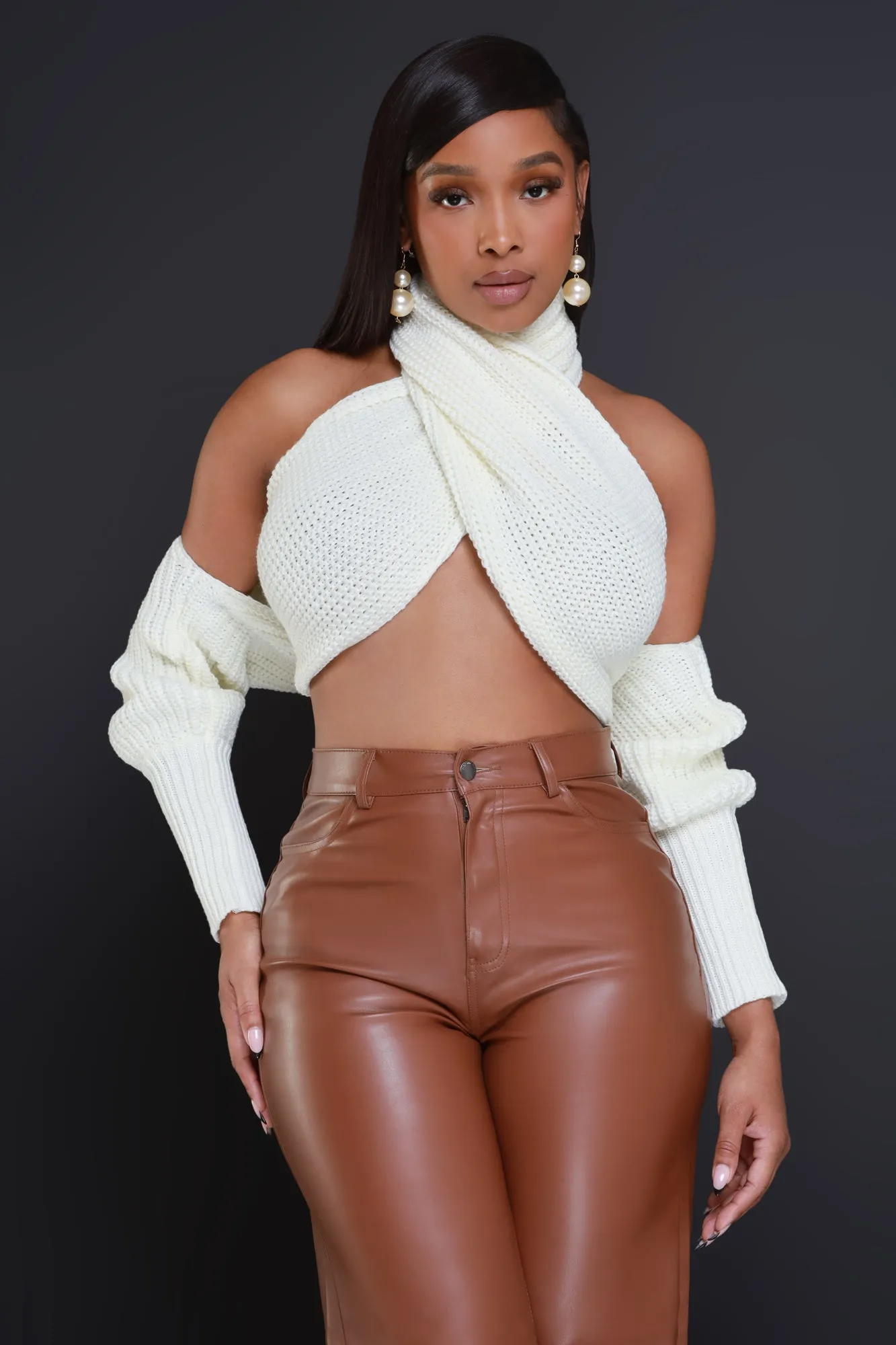 Multi Way Wrap Sweater - Ivory