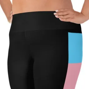 NEW Trans Coloured Ribbon Black Streetwear Casual Plus Size Yoga Pants Trans Apparel & Gift Ideas