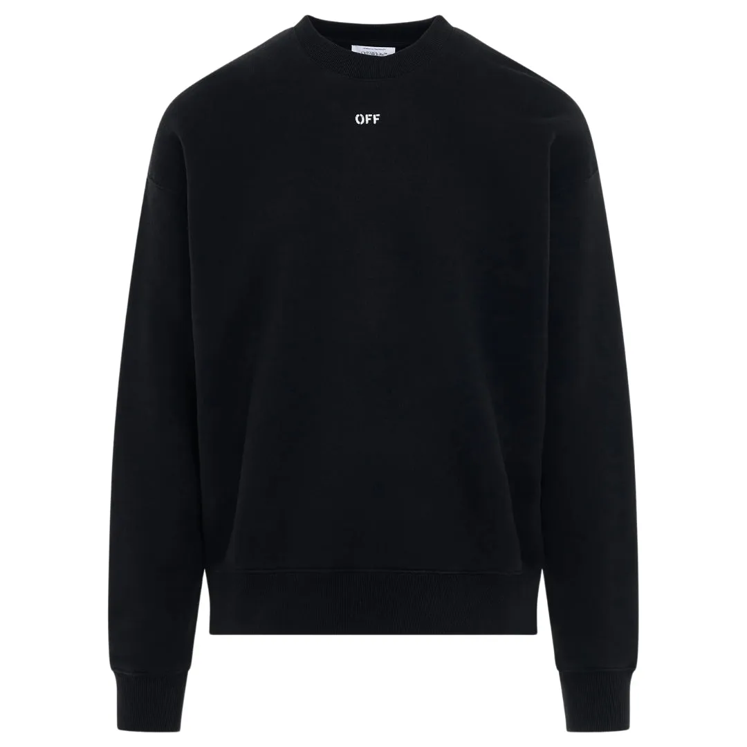 Off White Stamped Logo Skate Fit Black Sweatshirt