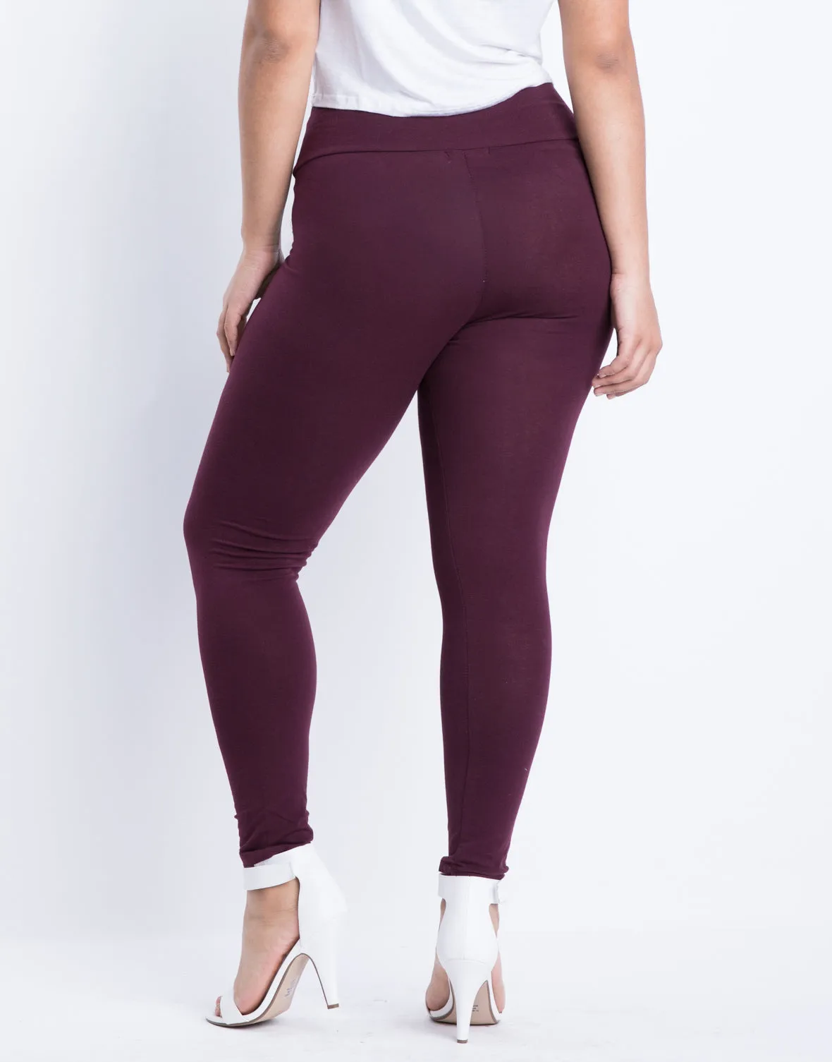 Plus Size Simple Stretch Leggings