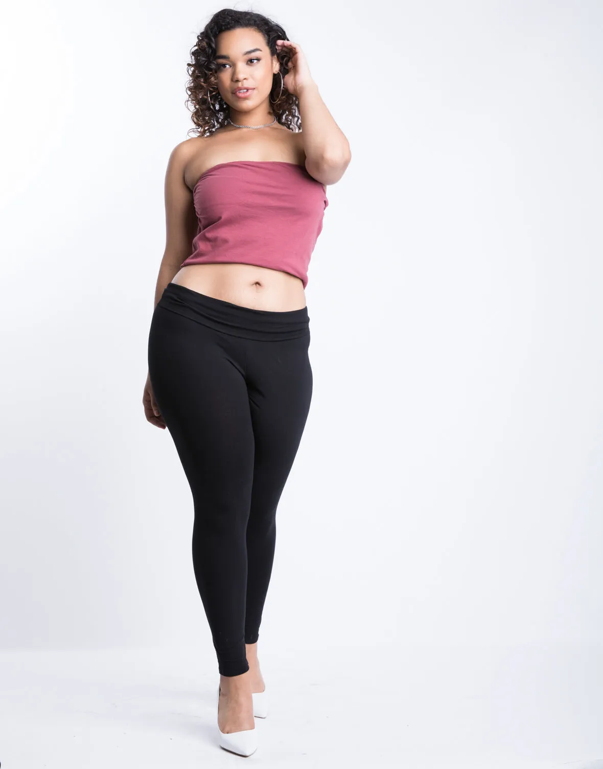 Plus Size Simple Stretch Leggings