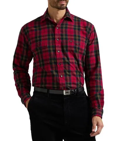 Polo Ralph Lauren Big & Tall Polo Ralph Lauren Plaid Brushed Oxford Sport Shirt