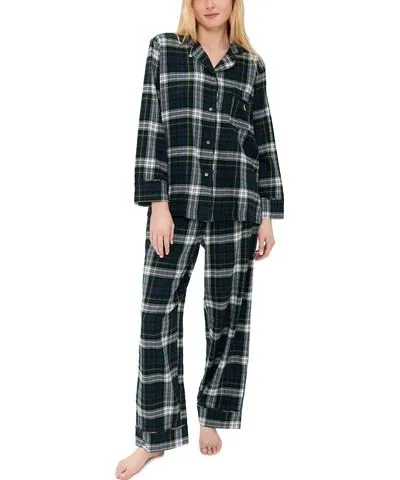 Polo Ralph Lauren Plaid Flounce Sleep Set Evergreen Plaid S