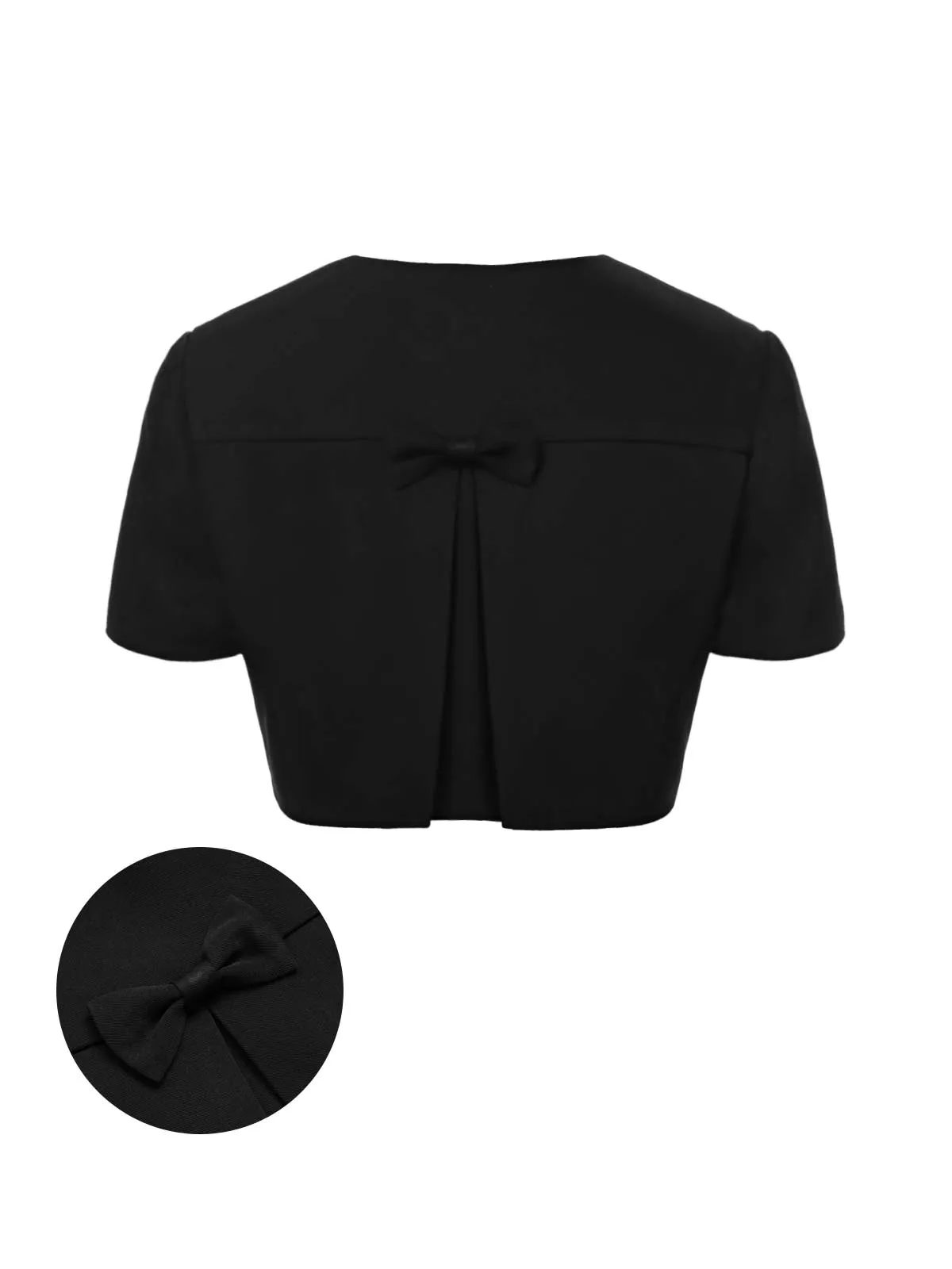 [Pre-Sale] Black 1950s Solid Bow Short Jacket