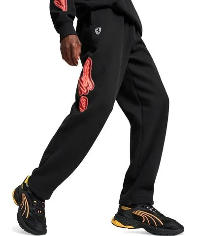 PUMA Men's Ferrari Neon Race Relaxed-Fit Printed Sweatpants