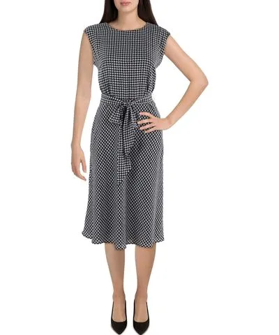 Ralph Lauren Womens Houndstooth Knee-Length Wear To Work Dress