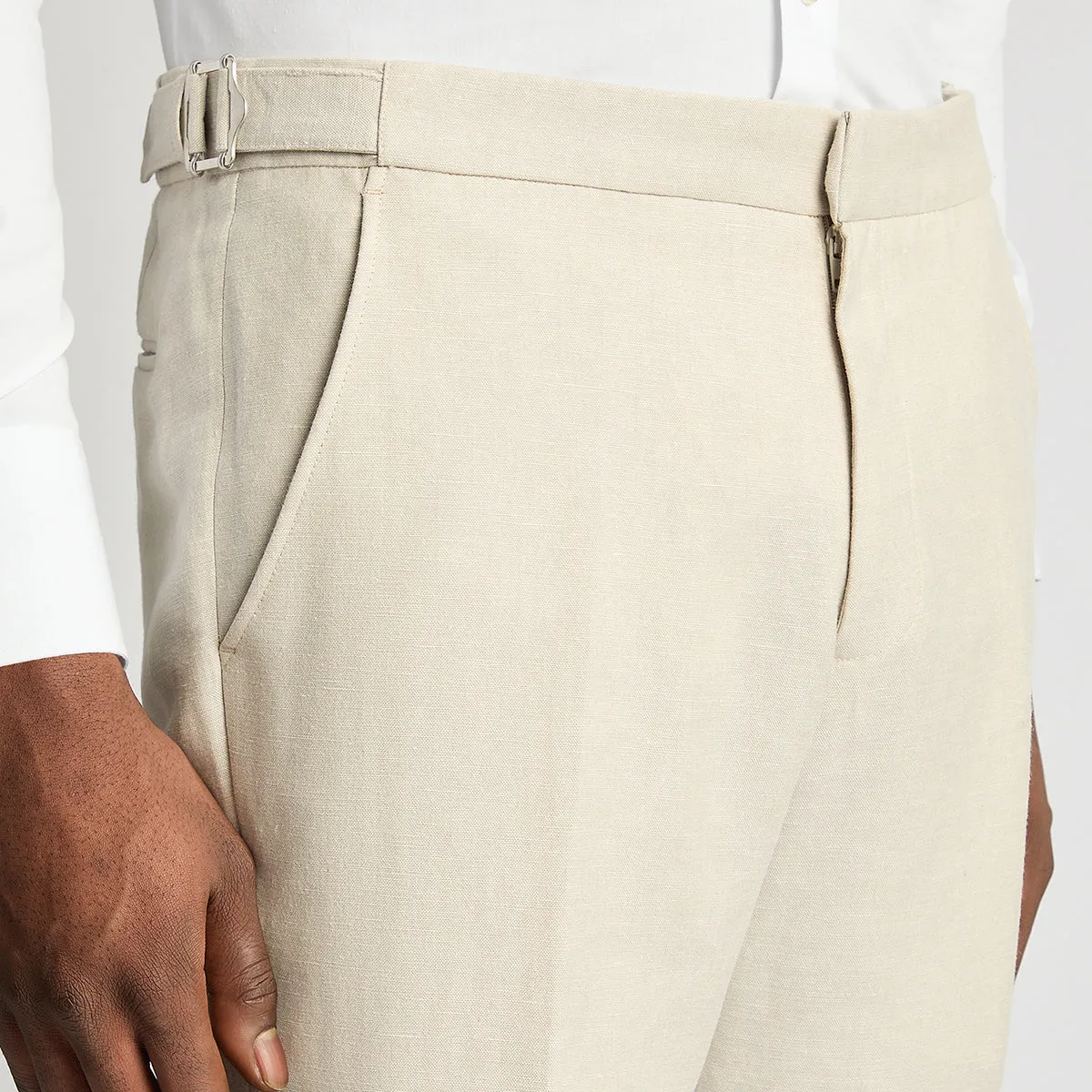 Remus - Massa Mix & Match Linen Trousers in Stone