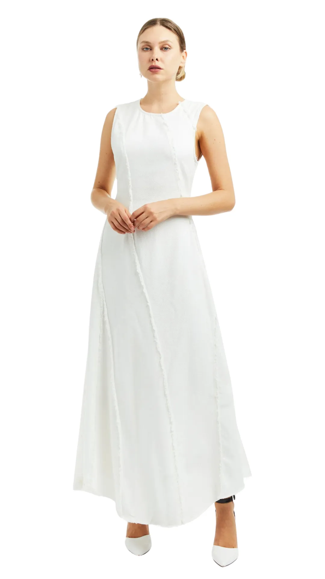 REYB WHT Paneled Dress