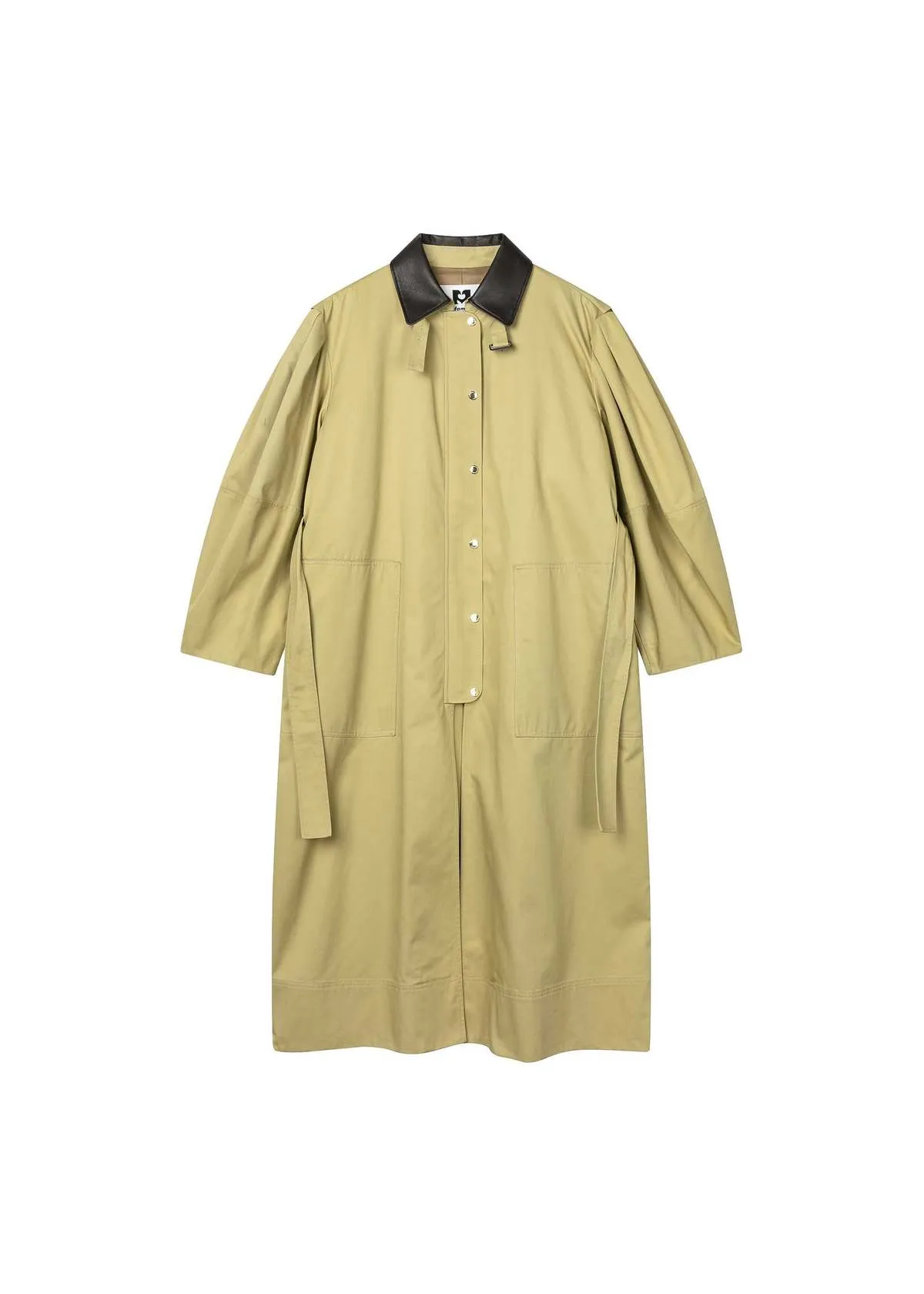 Ruched Trench Coat - Tan