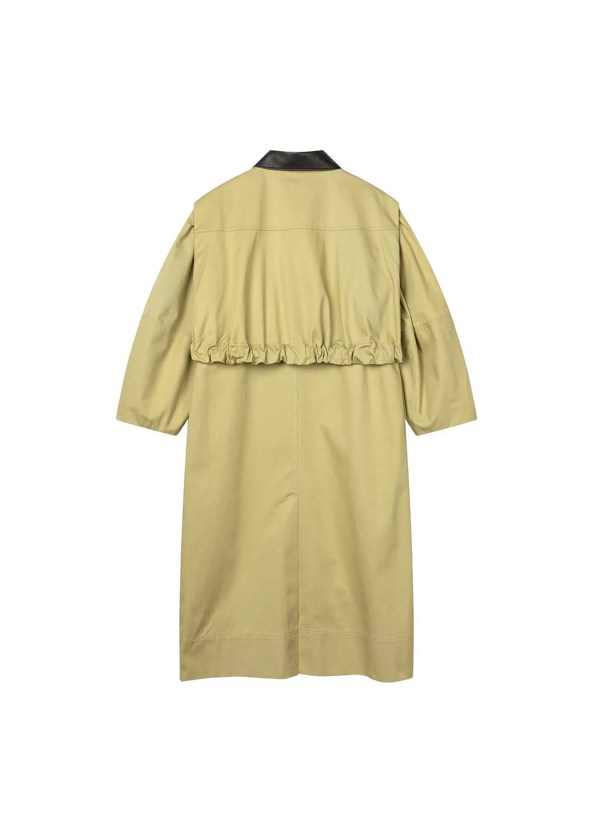 Ruched Trench Coat - Tan