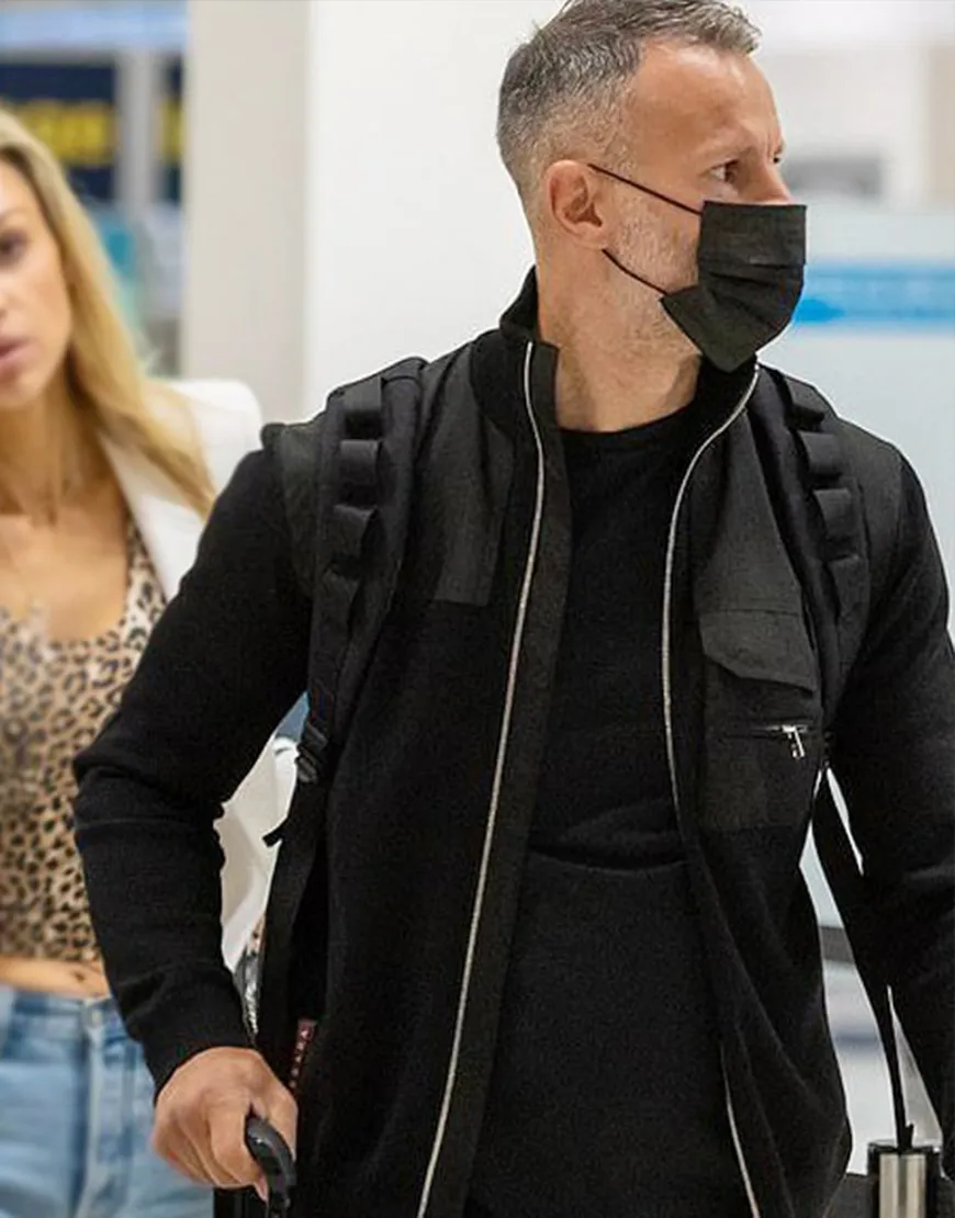 Ryan Giggs Black Jacket | Ryan Giggs At Manchester Airport Black Jacket