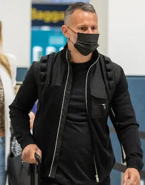 Ryan Giggs Black Jacket | Ryan Giggs At Manchester Airport Black Jacket