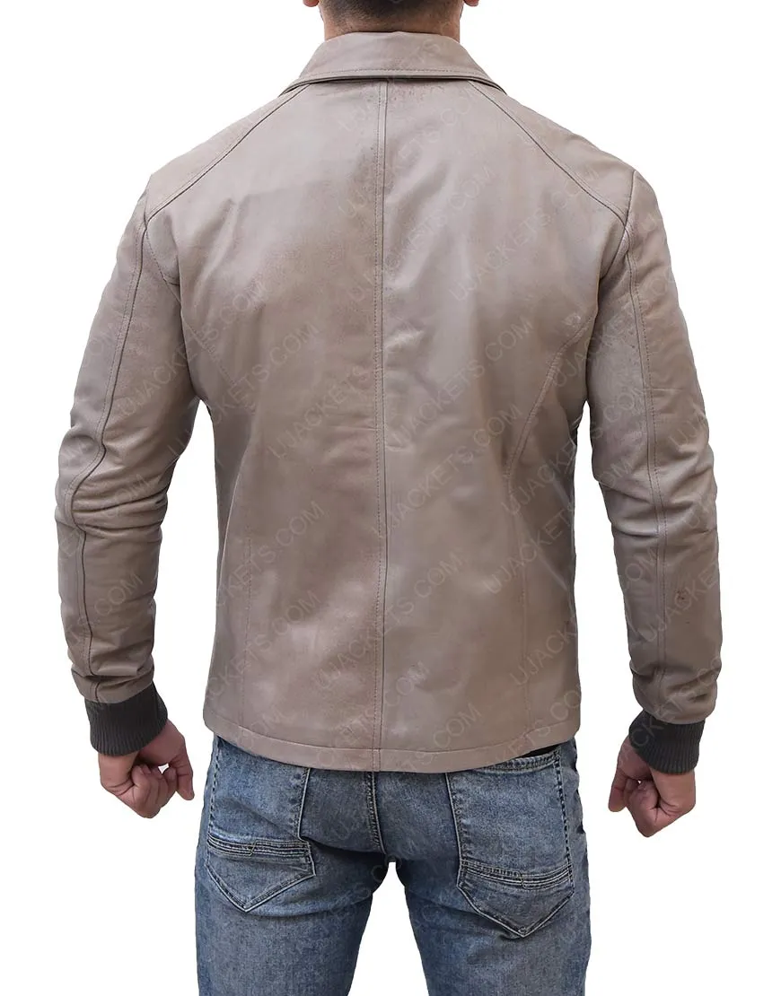 Ryan Reynolds Brown Leather Motorcycle Jacket - Ryan Reynolds Jacket