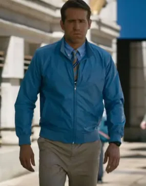 Ryan Reynolds Free Guy Jacket - Guy Blue Bomber Jacket