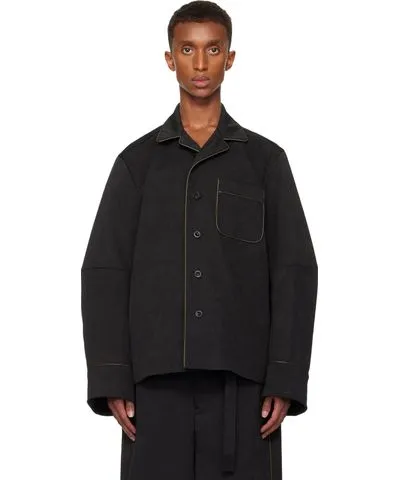 Sacai Black Faux-Suede Jacket