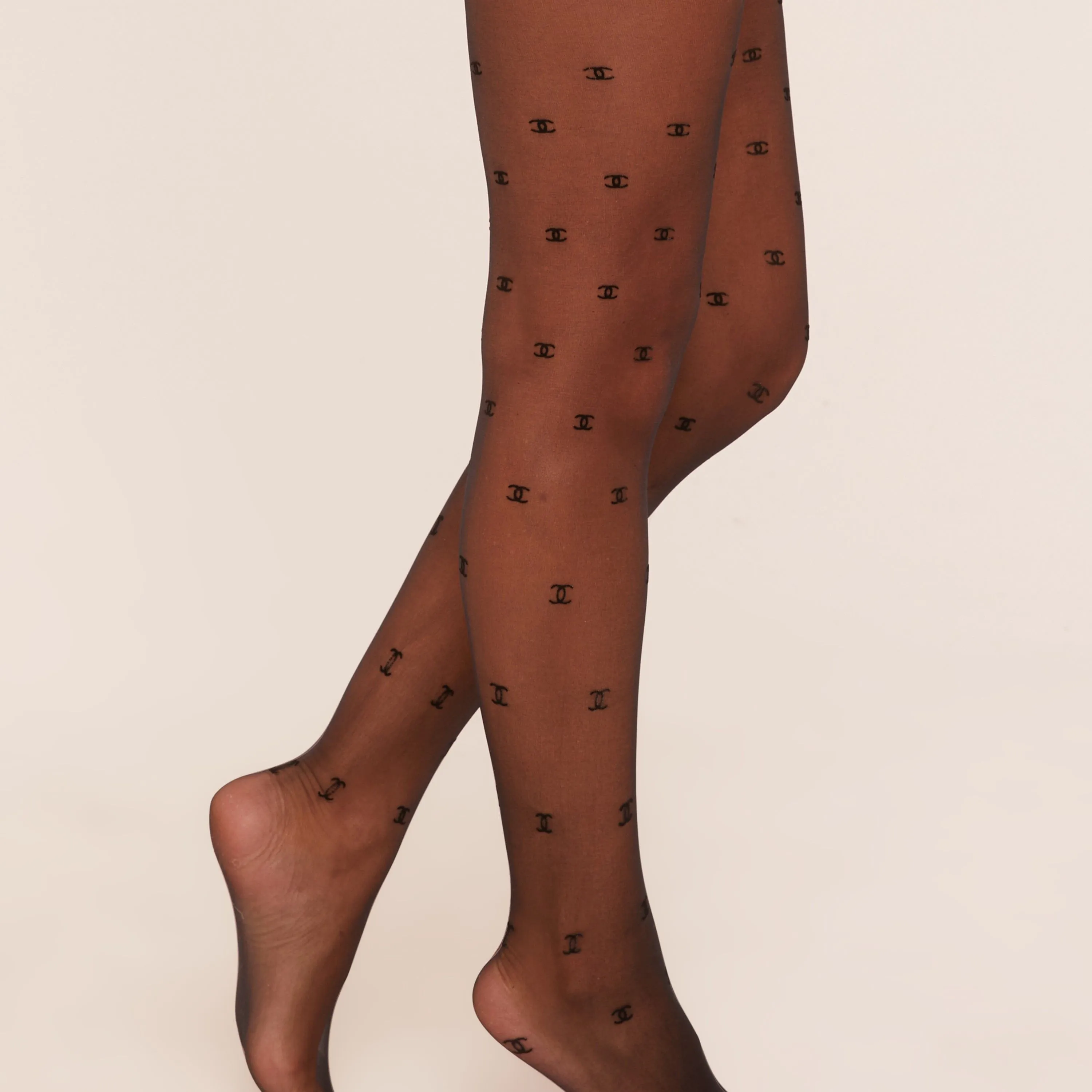 Small Logo Detail Tights In Black