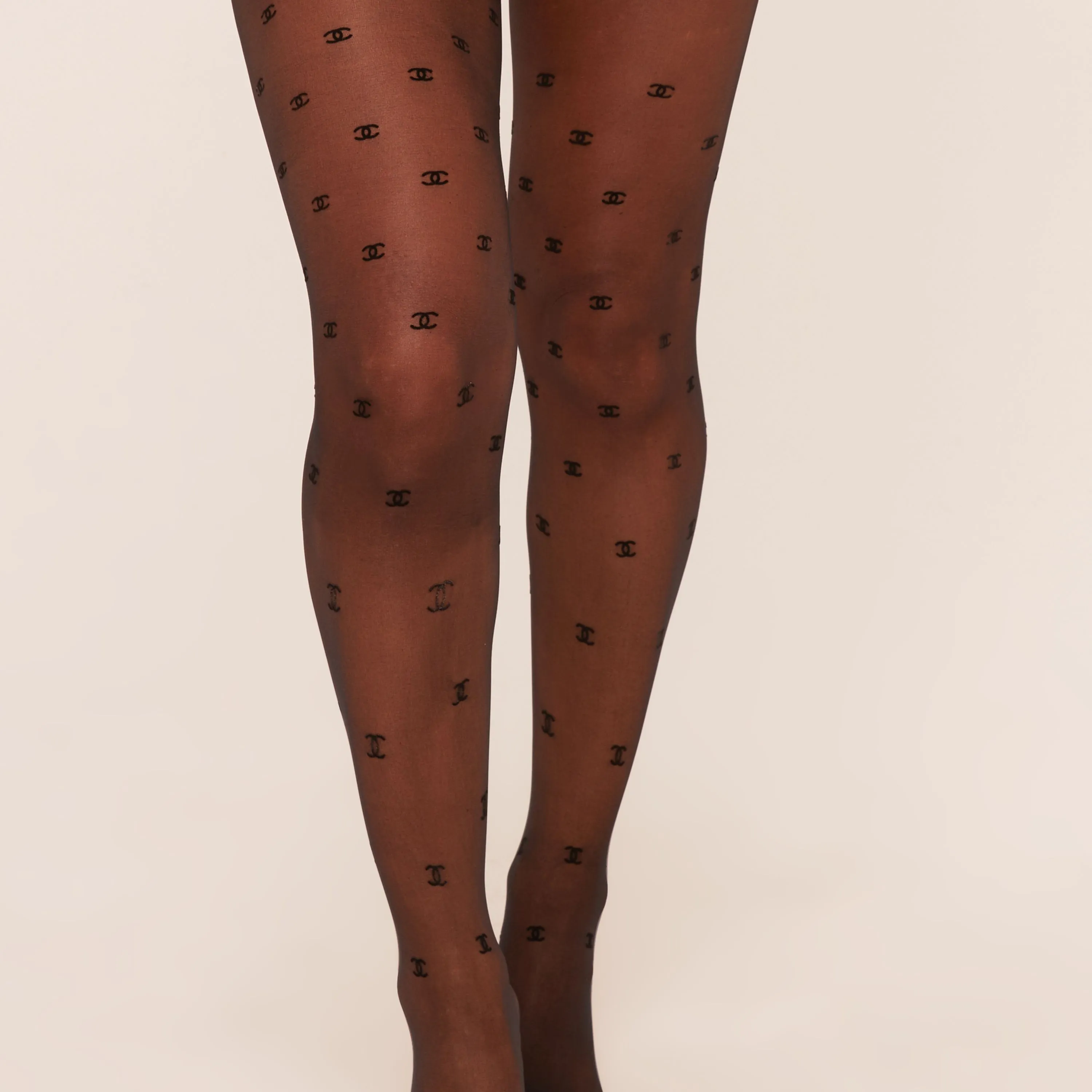 Small Logo Detail Tights In Black