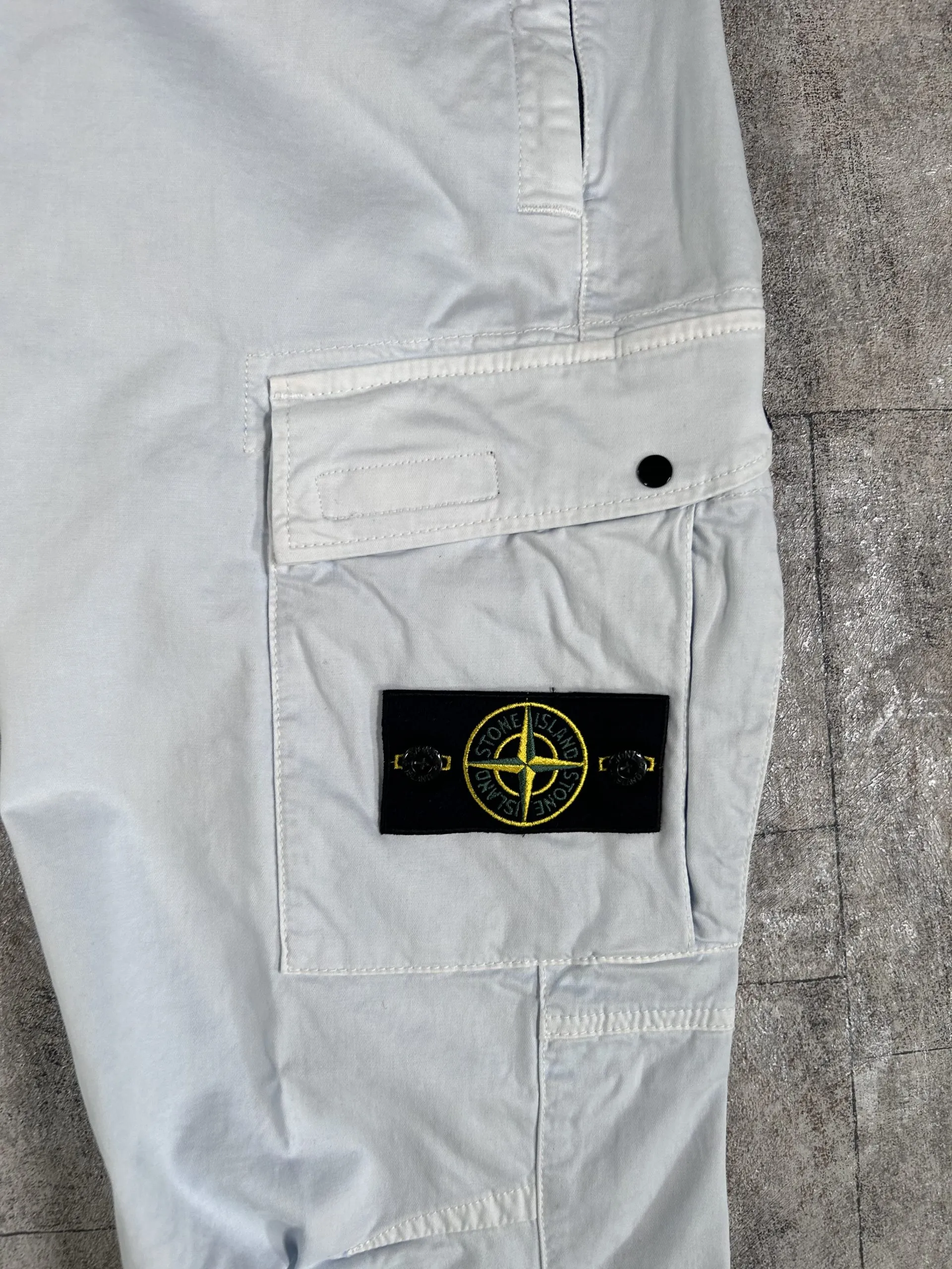 STONE ISLAND STRETCH COTTON TELA ‘PARACADUTE’ GARMENT DYED TROUSERS