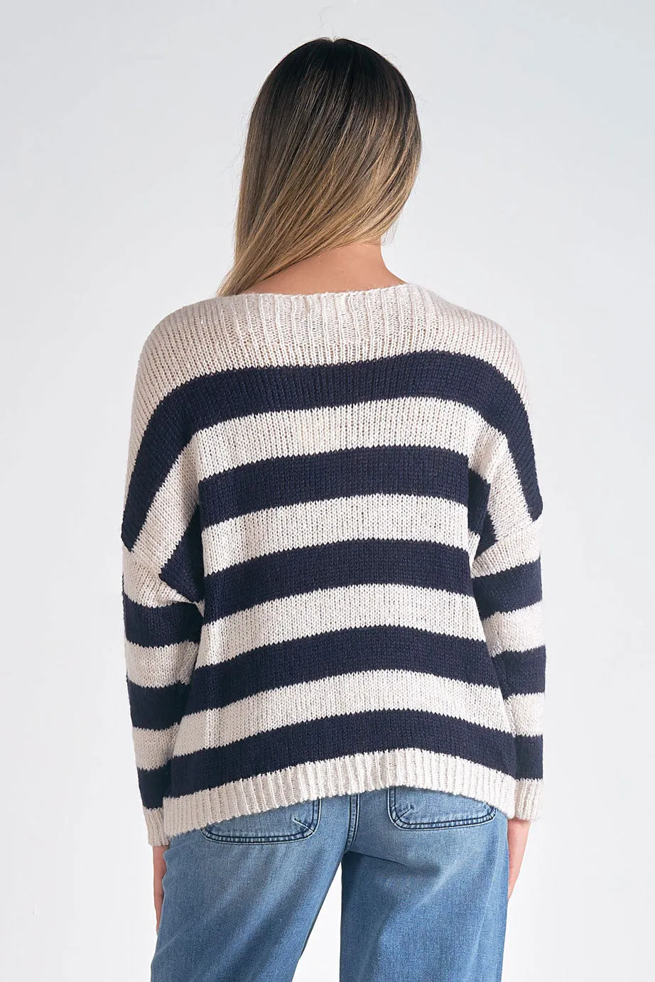 Stripe Vee Sweater