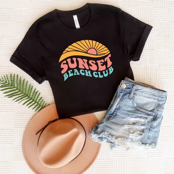 Sunset Beach Club Short Sleeve Graphic Tee