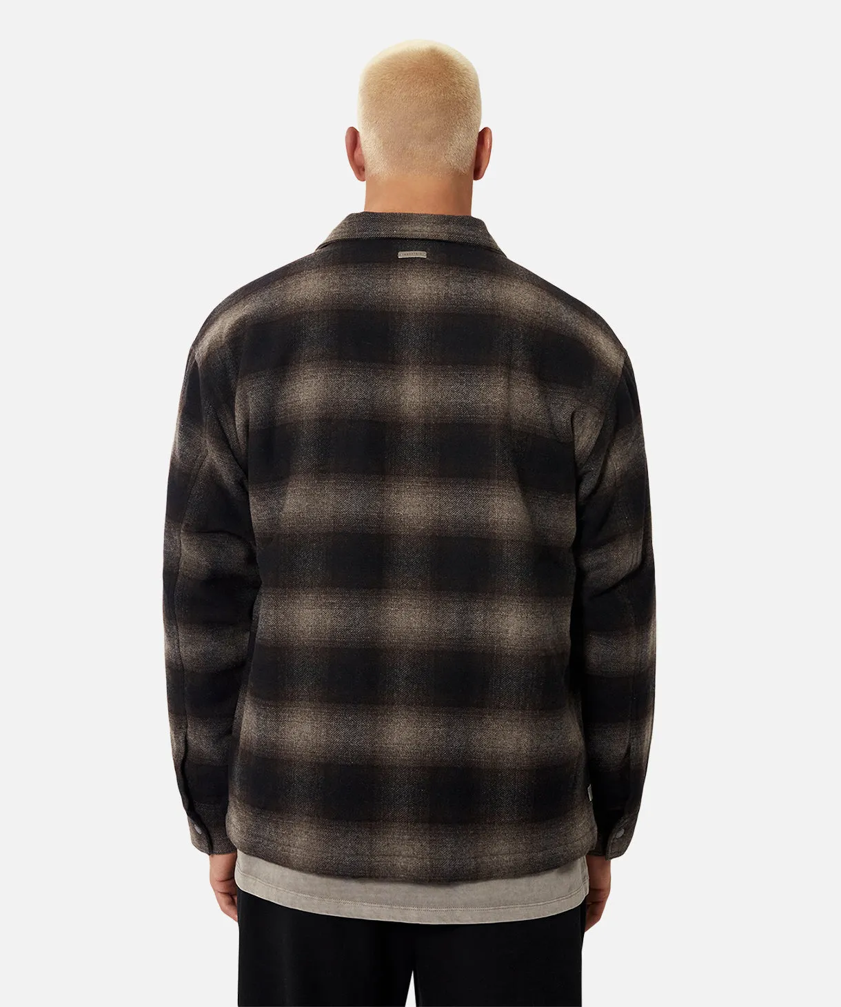 The Evanston Flannel Shirt Jacket - Charcoal/Brown