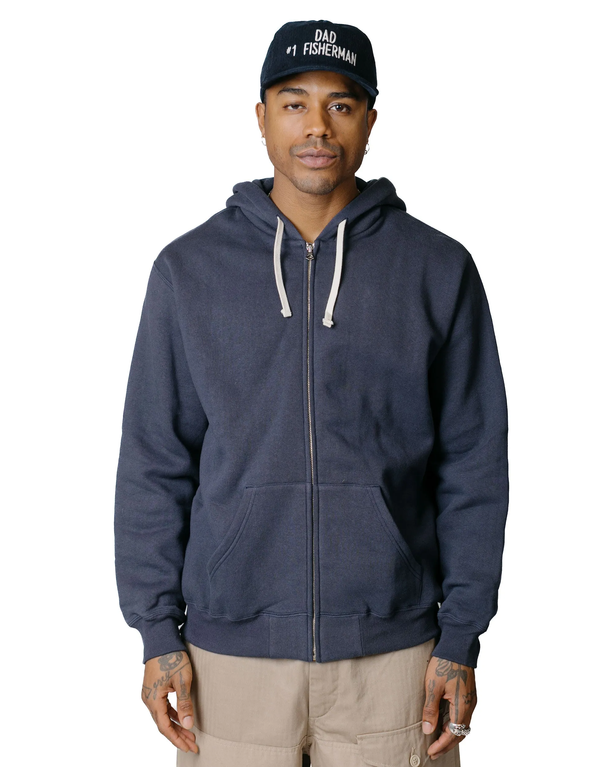 The Real McCoy's MC19125 10 oz. Loopwheel F/Z Parka Navy