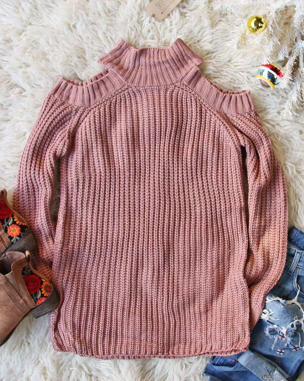 Toasty Knit Sweater in Mauve