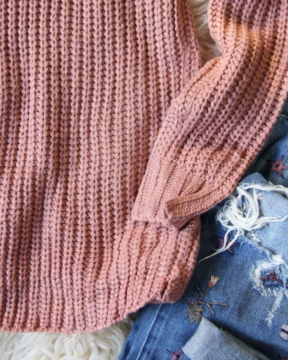 Toasty Knit Sweater in Mauve