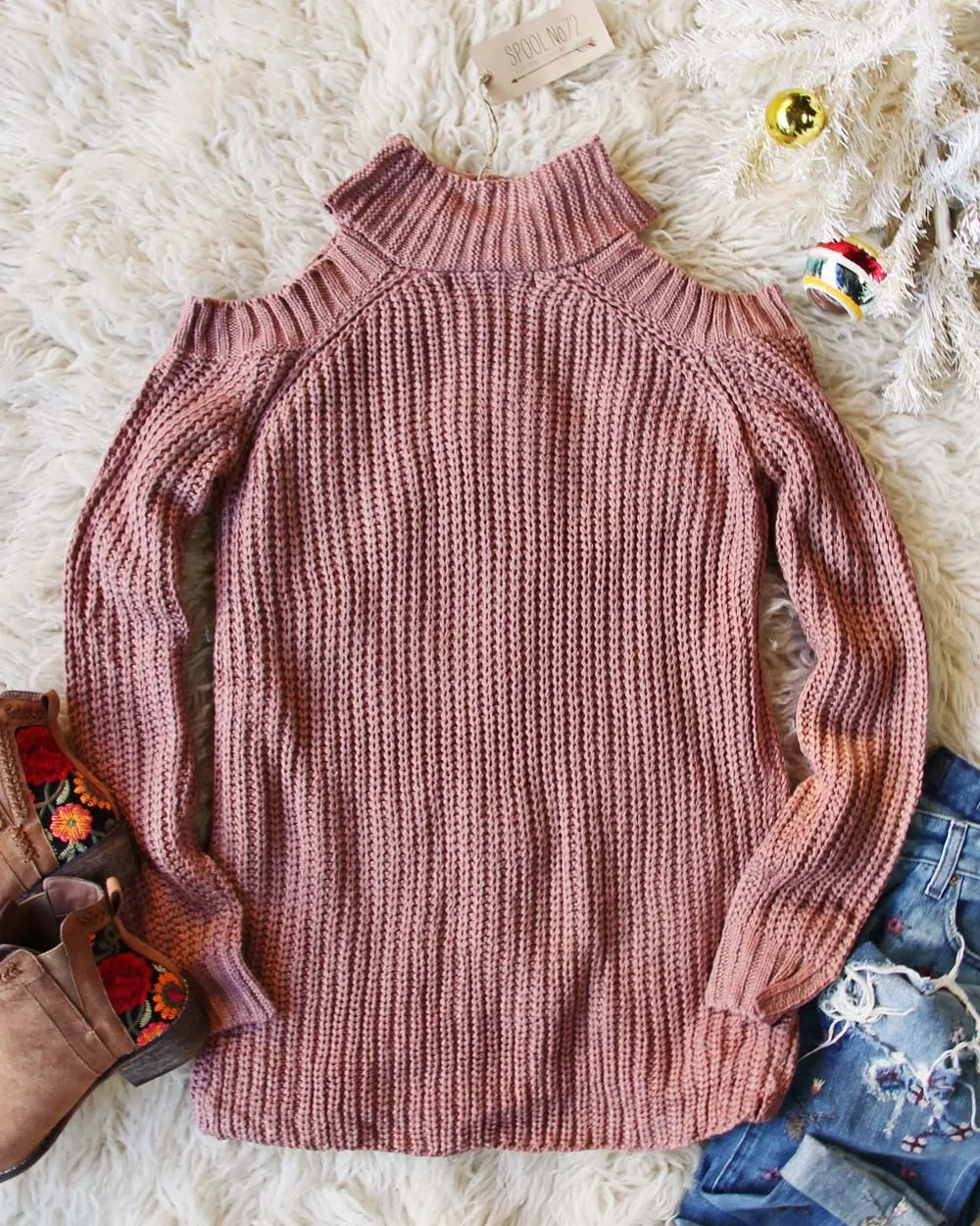 Toasty Knit Sweater in Mauve