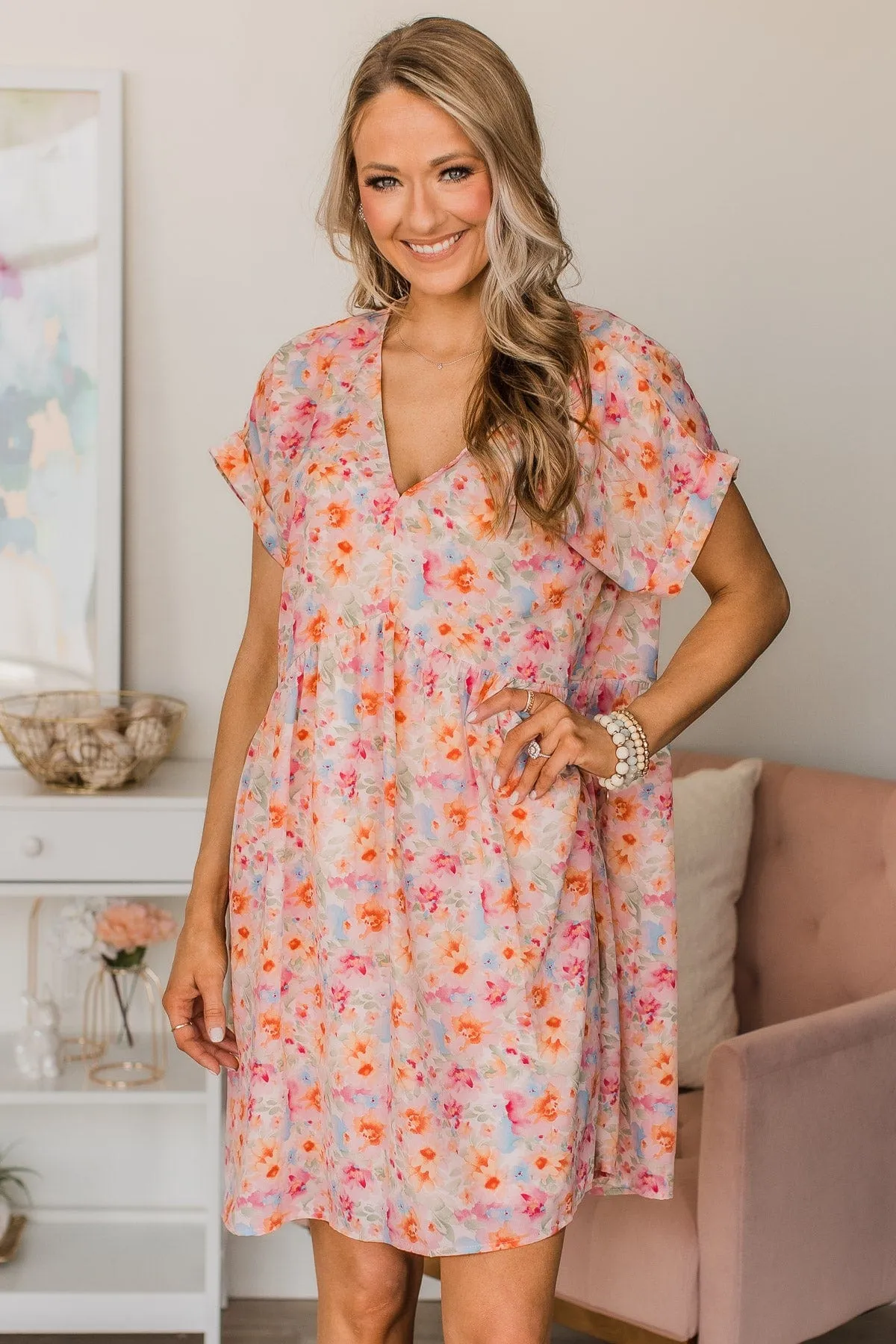 Top Of My List Floral Babydoll Dress- Ivory