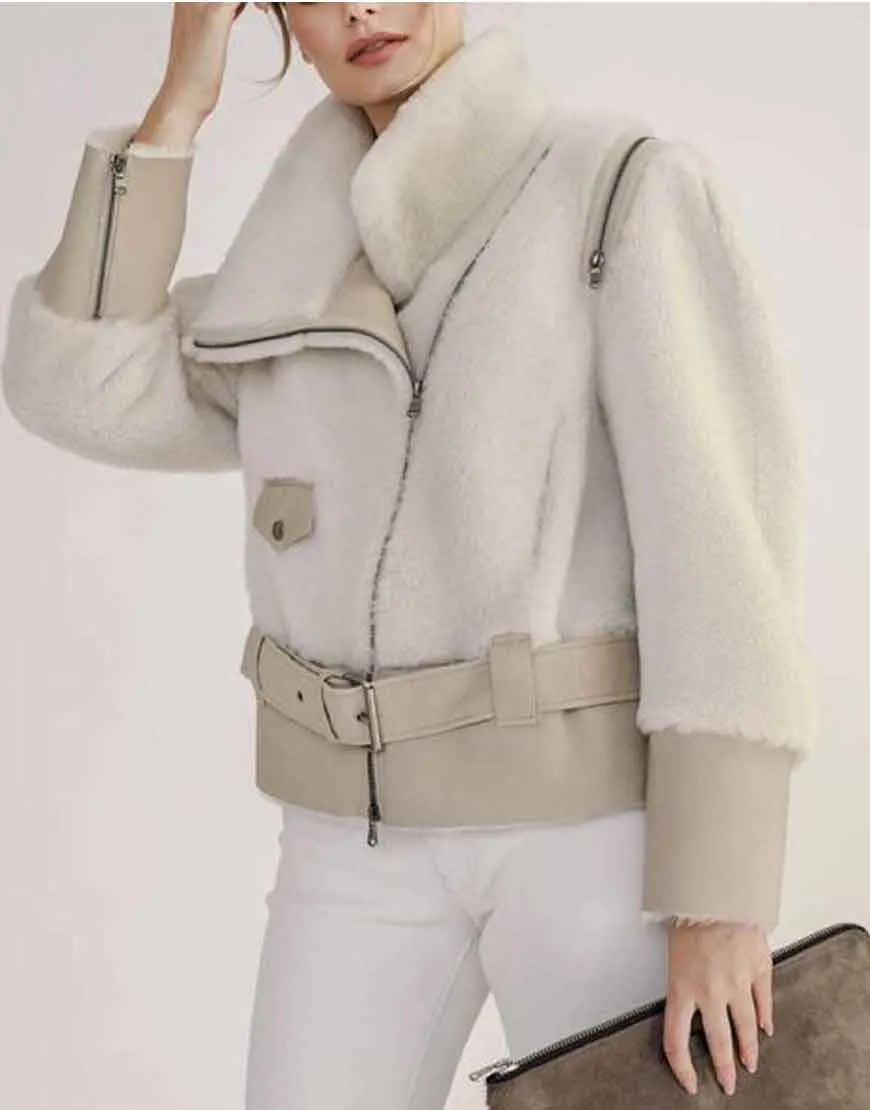 Women's Shearling Bikers Jacket | ujackets.com - 40%OFF