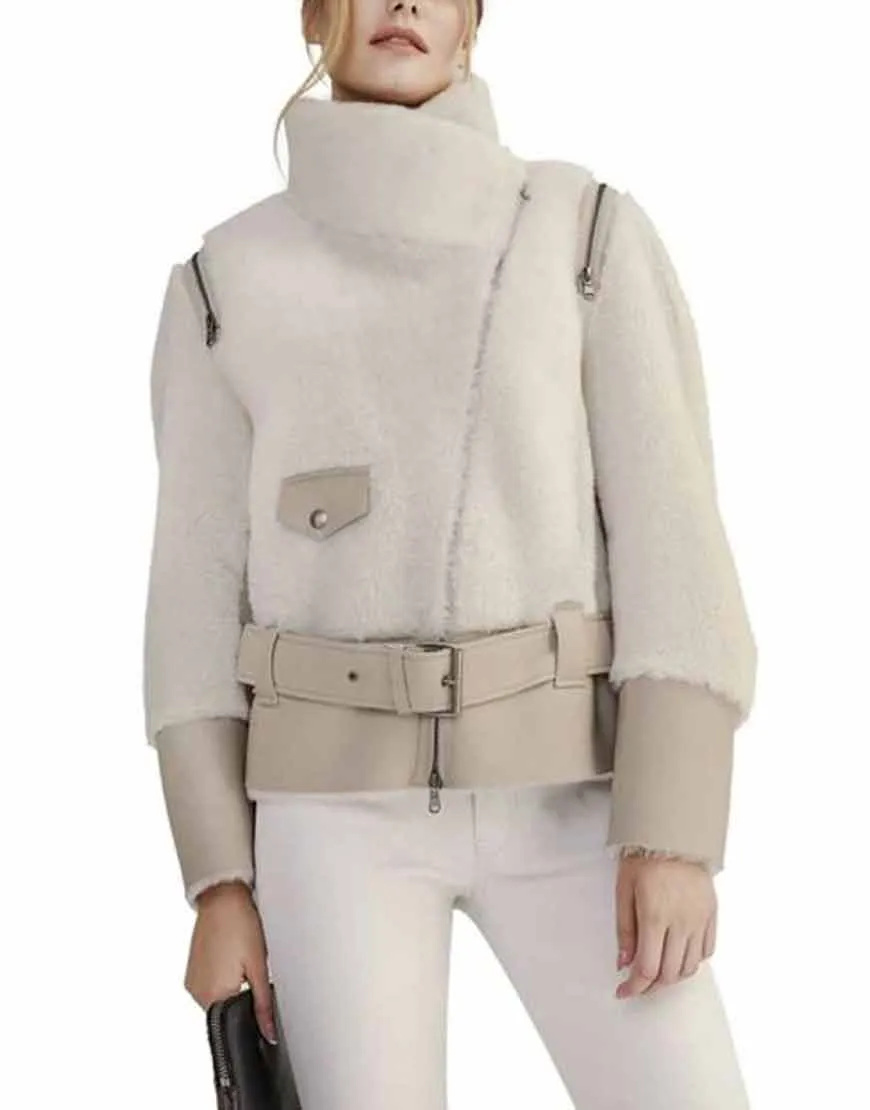 Women's Shearling Bikers Jacket | ujackets.com - 40%OFF