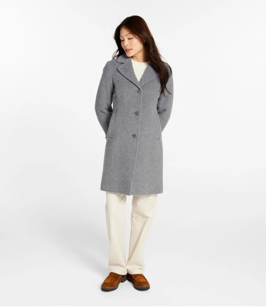 Women's Classic Lambswool Polo Coat, Three-Quarter