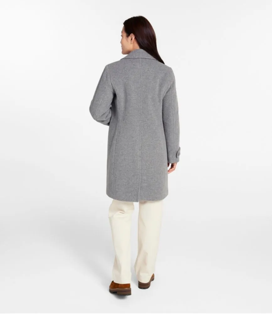 Women's Classic Lambswool Polo Coat, Three-Quarter