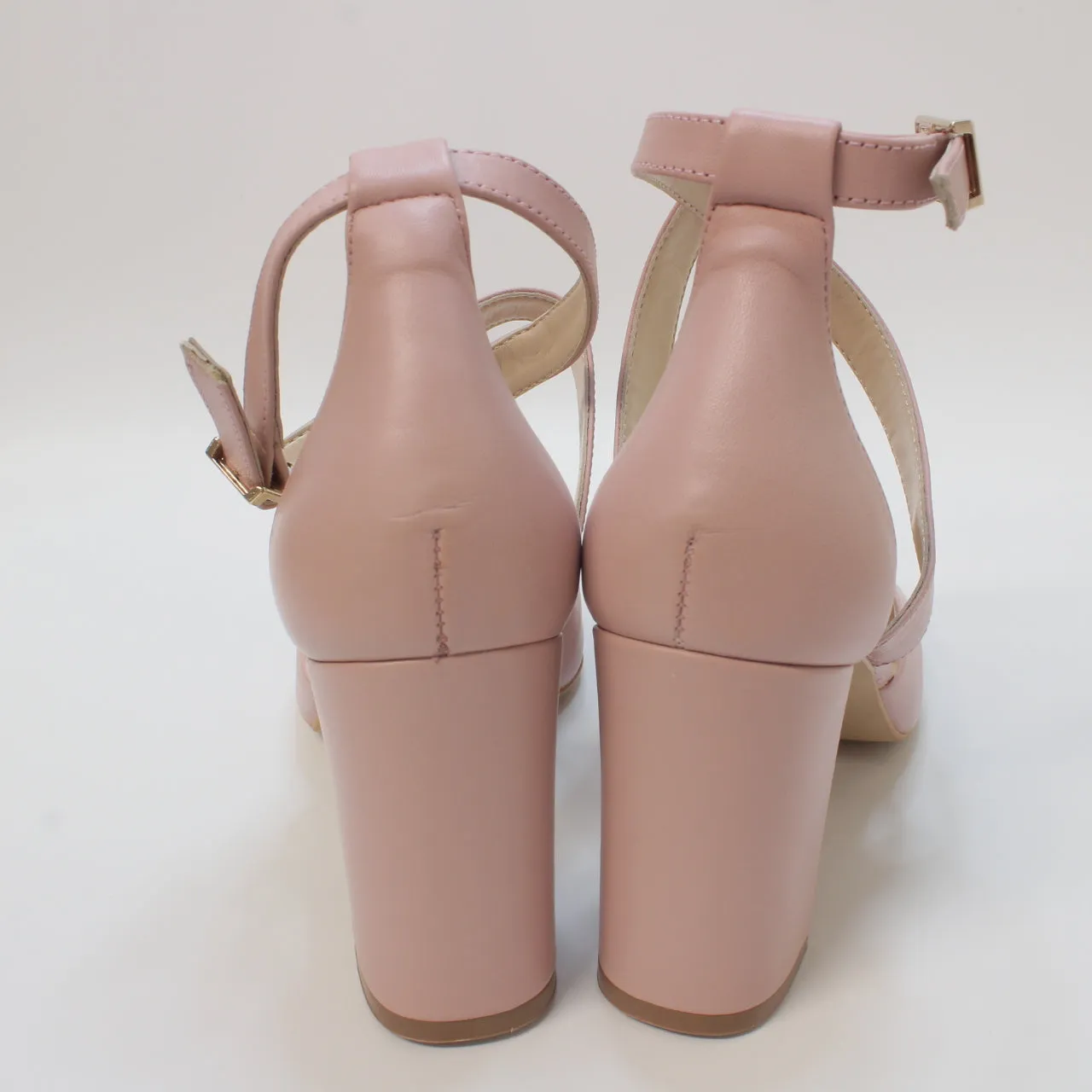 Womens Office Marne Cross Strap Courts Pink Leather