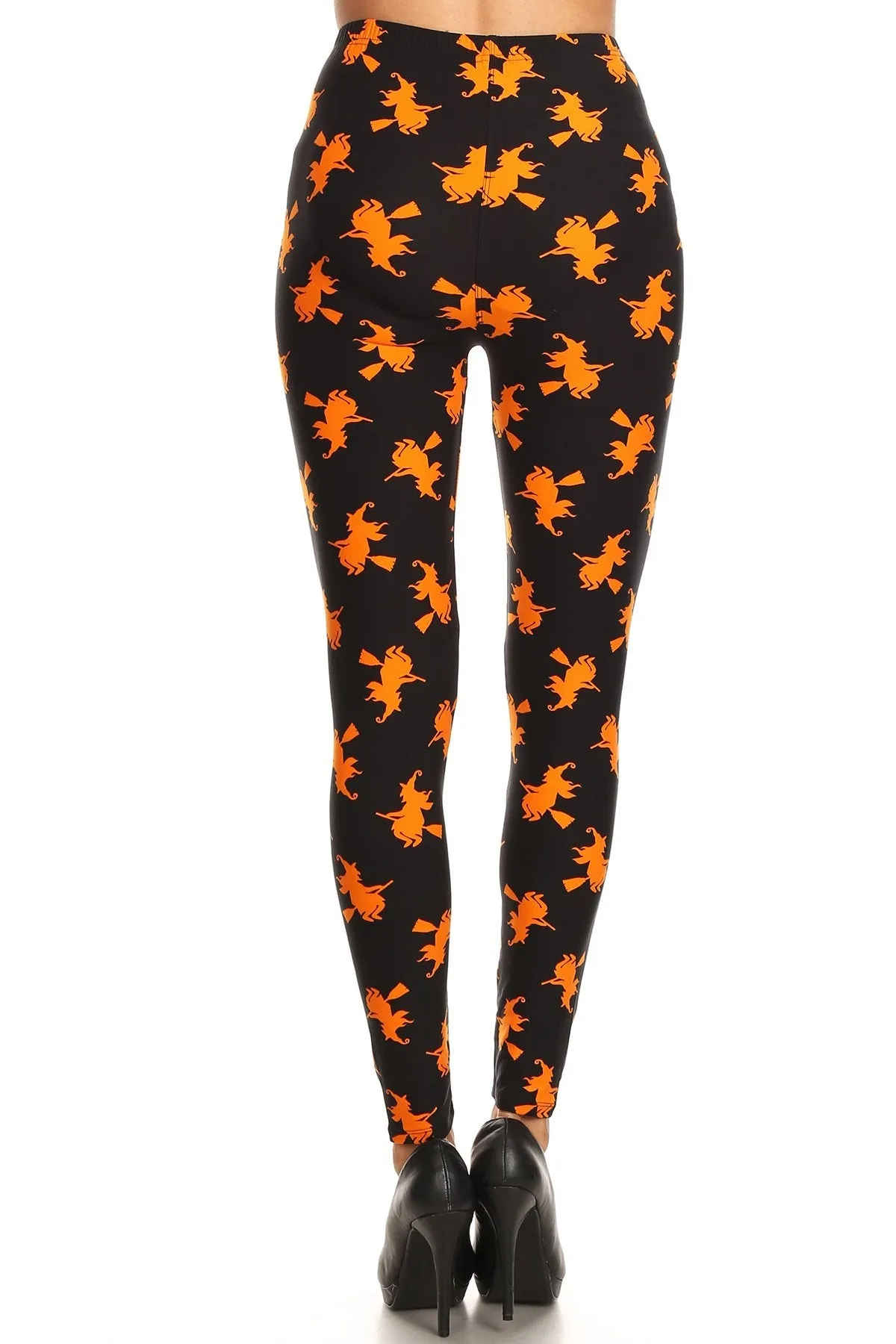 Women's Regular Halloween Witch Pattern Printed Leggings