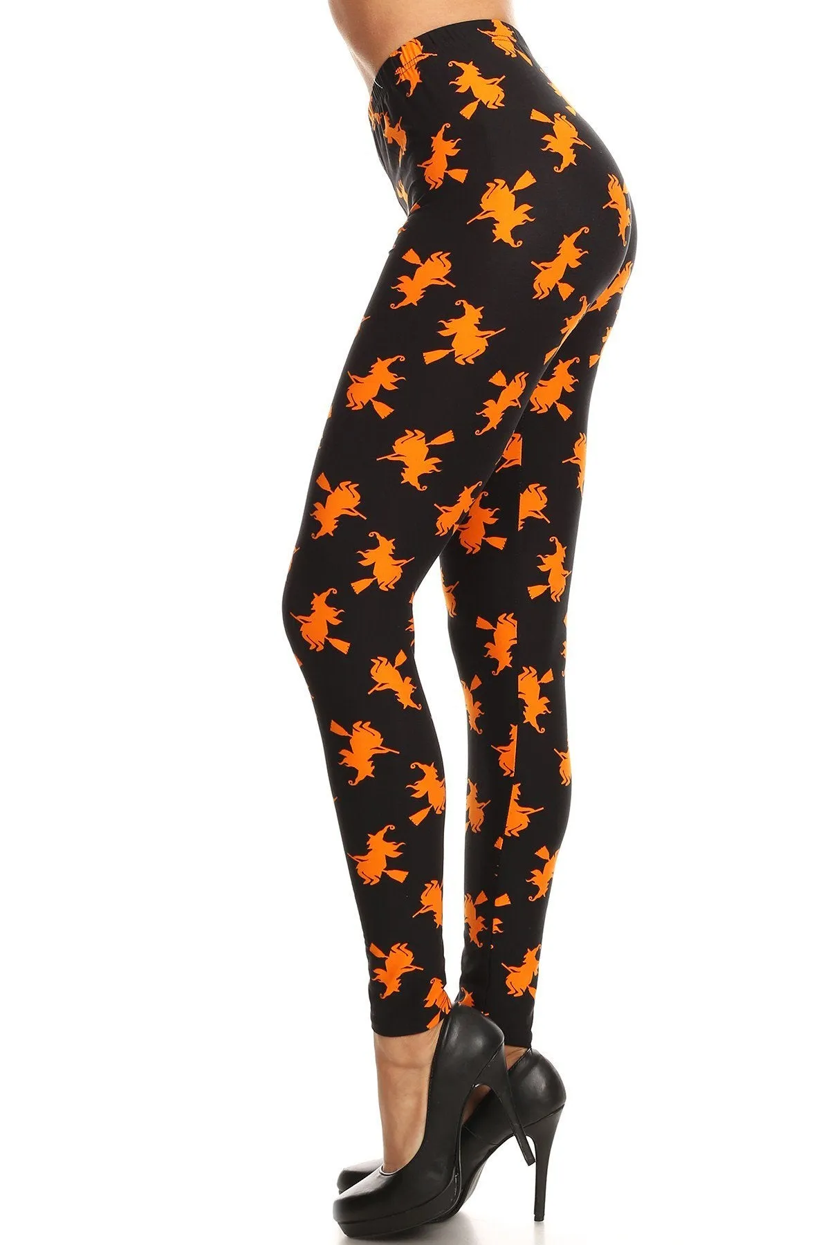 Women's Regular Halloween Witch Pattern Printed Leggings