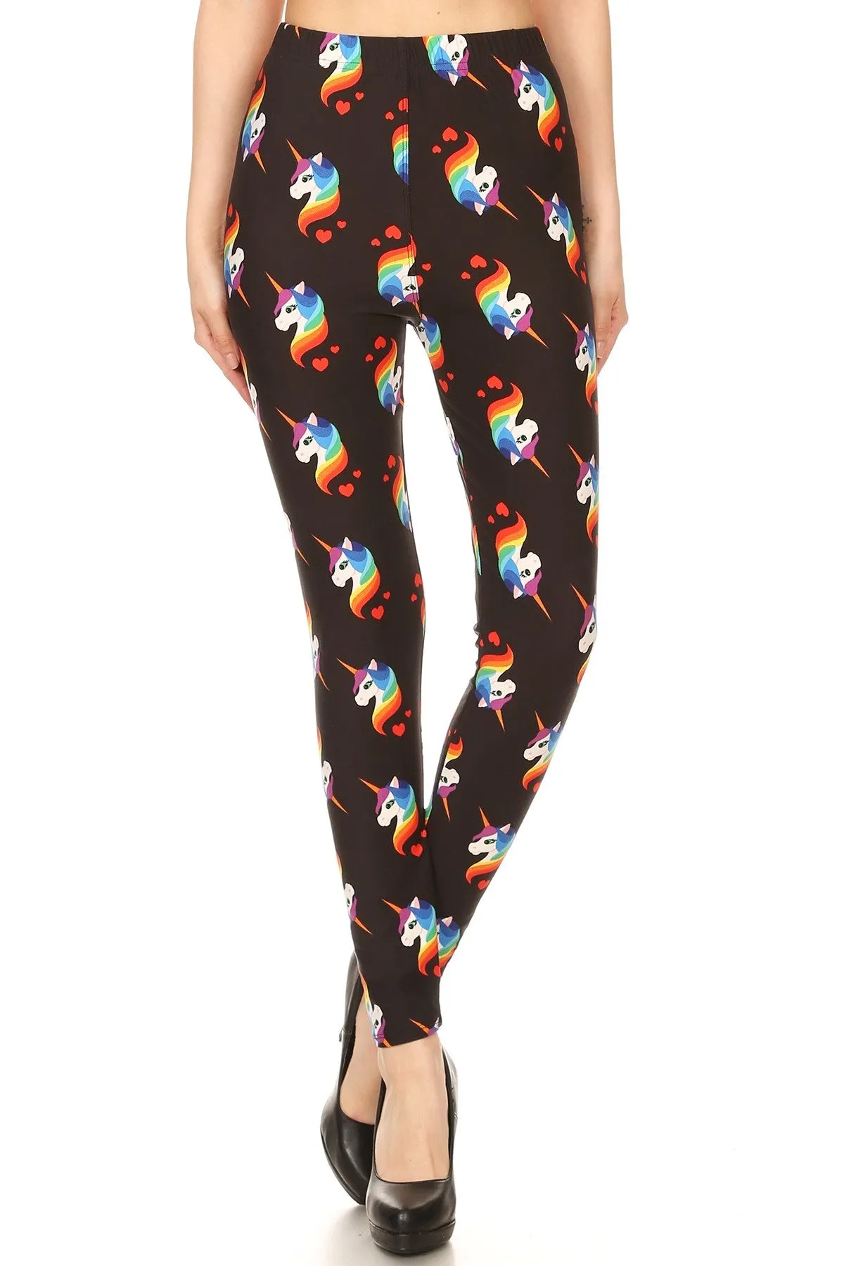 Women's Regular Rainbow Unicorn Pattern Printed Leggings