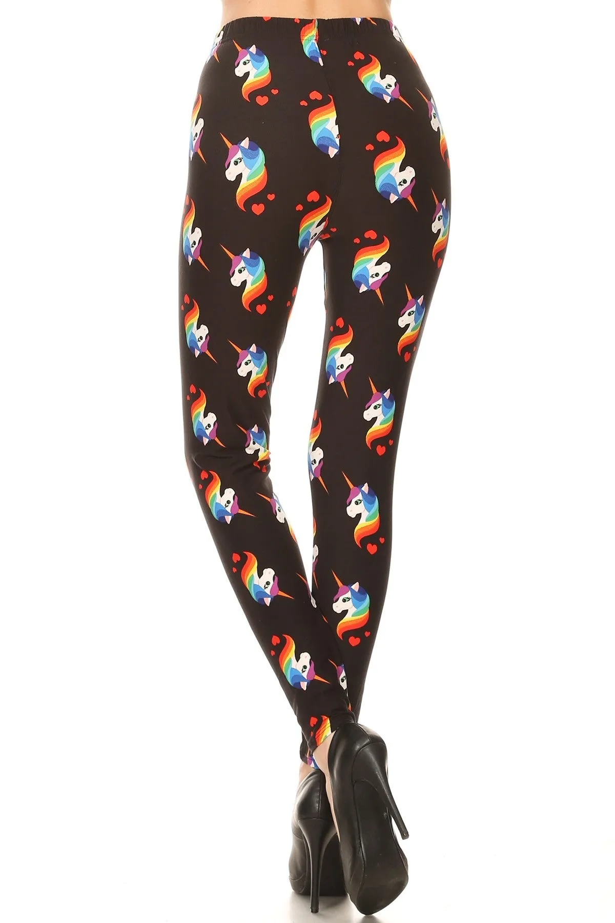 Women's Regular Rainbow Unicorn Pattern Printed Leggings