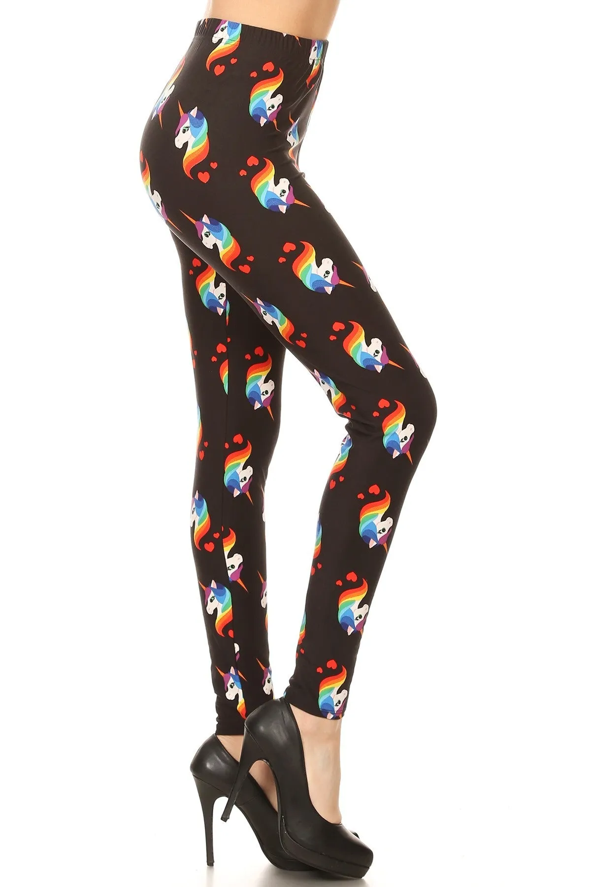 Women's Regular Rainbow Unicorn Pattern Printed Leggings