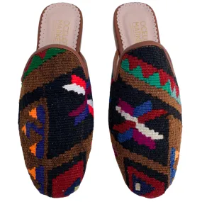 Women's Turkish Kilim Mules | Multicolor Pattern